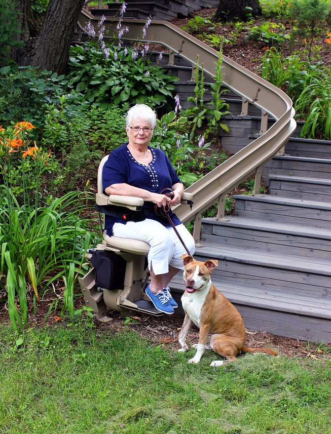 Bruno Elite Outdoor Custom Curved Stairlift Chair